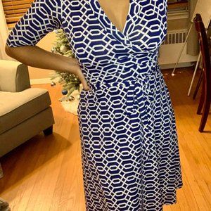 Blue and White Dress